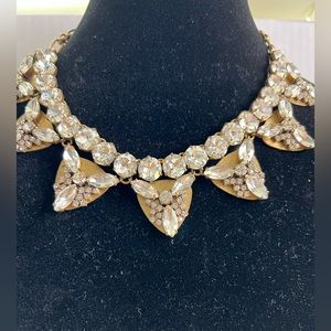 J.Crew Rhinestones and brass statement necklace